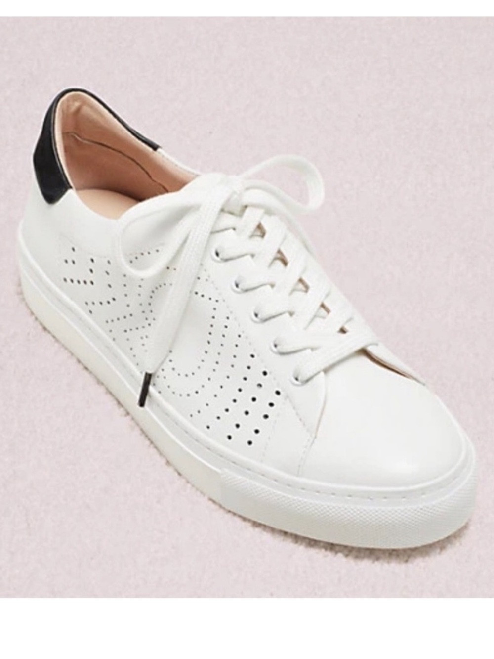 KATE SPADE sz 7 ASHLYN Women's sneakers in Black & white With perforated design